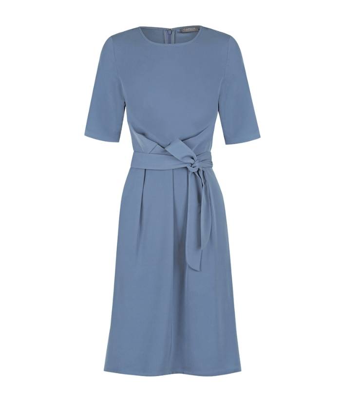 worn-career-gloweave-womens-ladies-mason-luxe-twill-short-sleeve-dress-1801WD-denim-blue