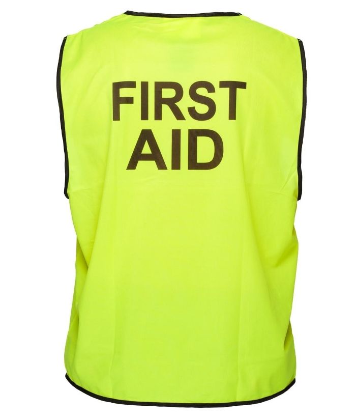 hi-vis-day-only-FIRST AID-safety-vest-YELLOW-mv117.