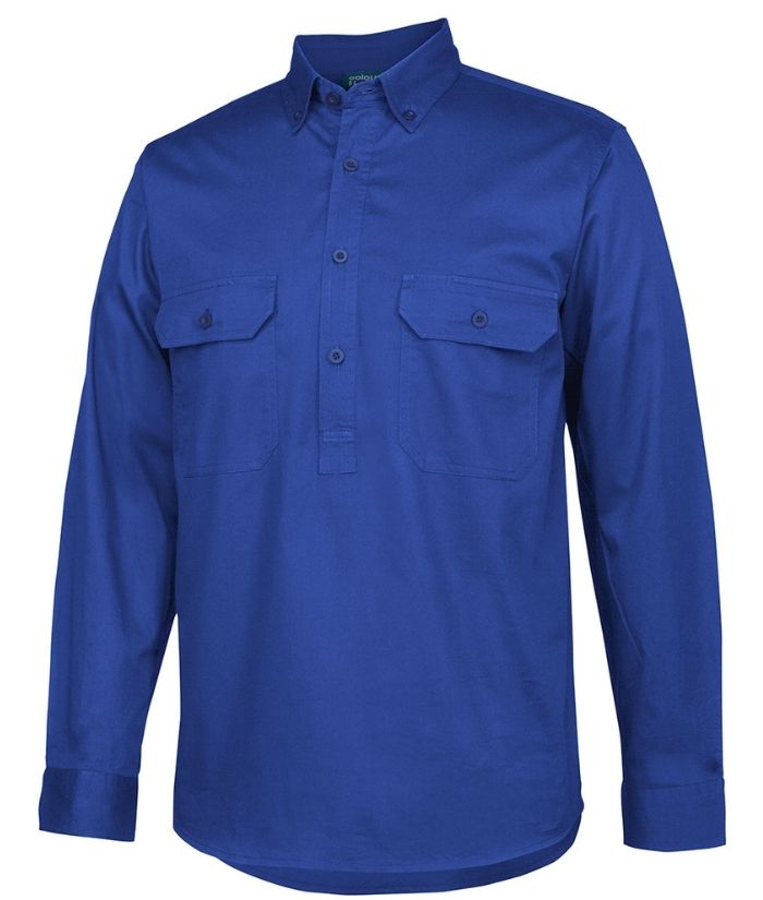 Longreach Closed Front Drill Long Sleeve Shirt - Uniforms and Workwear NZ - Ticketwearconz