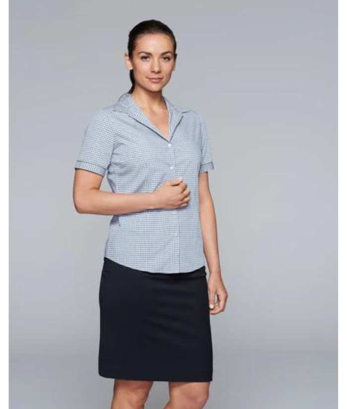 aussie-pacific-ladies-epsom-short-sleeve-shirt-2907S-check-uniform