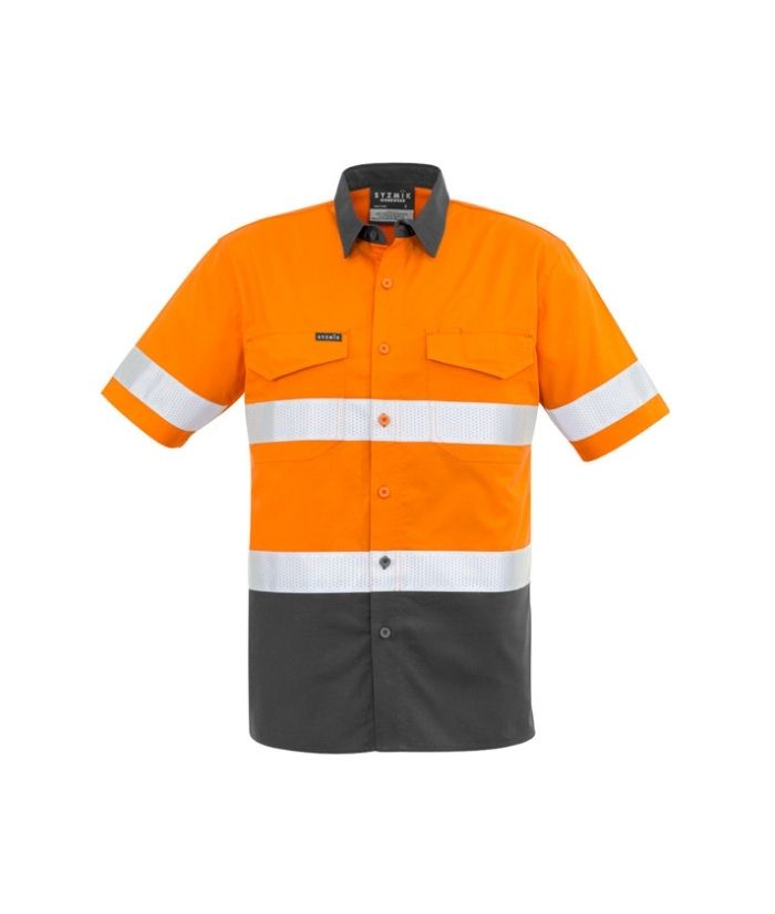 Mens Rugged Cooling Taped Hi Vis Spliced S/S Shirt