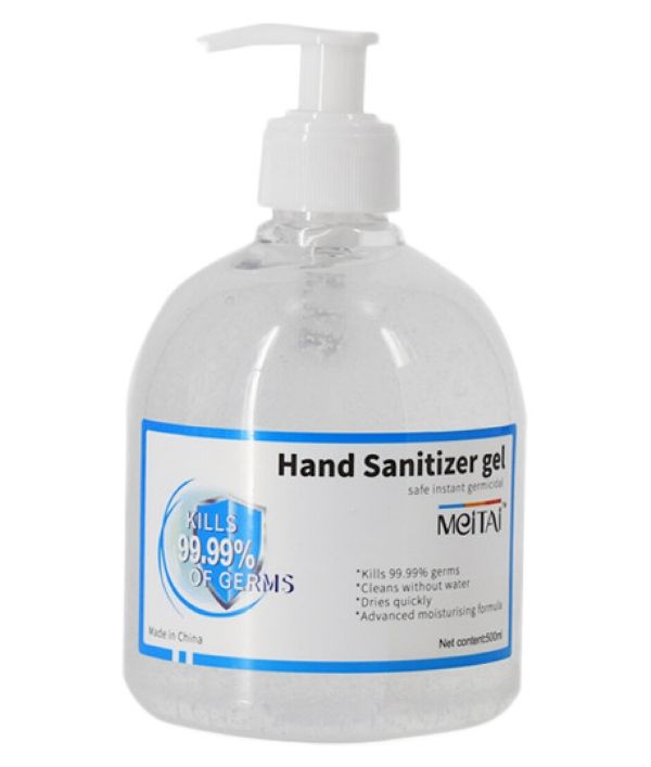 Meitai Hand Sanitizergel, 500ml pump bottle. Kills 99.9% of germs