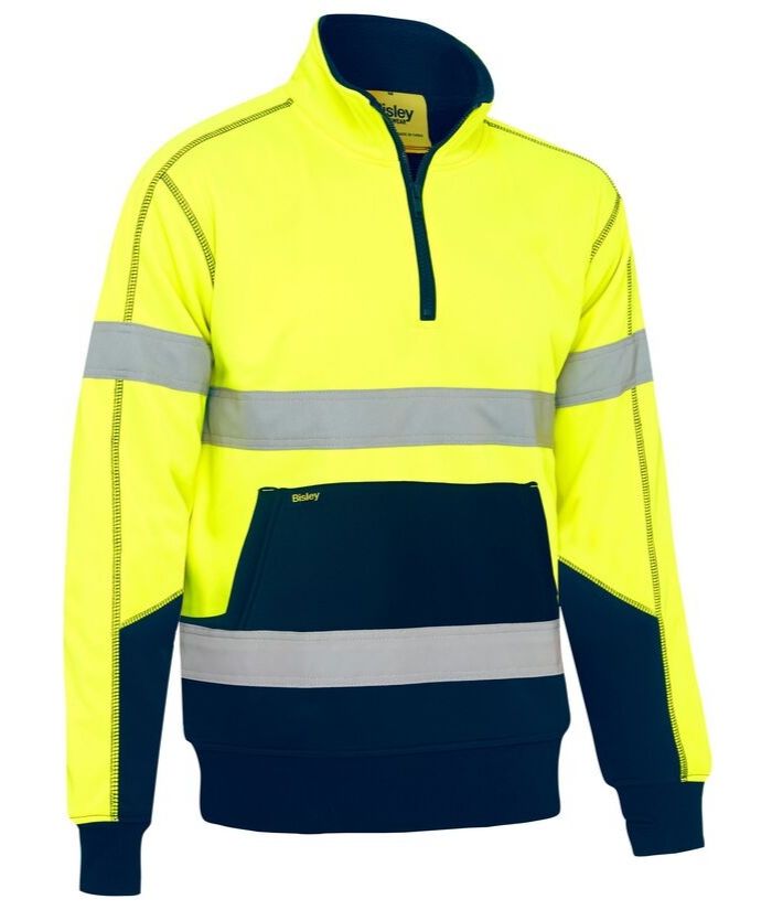 Taped Hi Vis Fleece Pullover with Sherpa Lining - Uniforms and Workwear NZ - Ticketwearconz