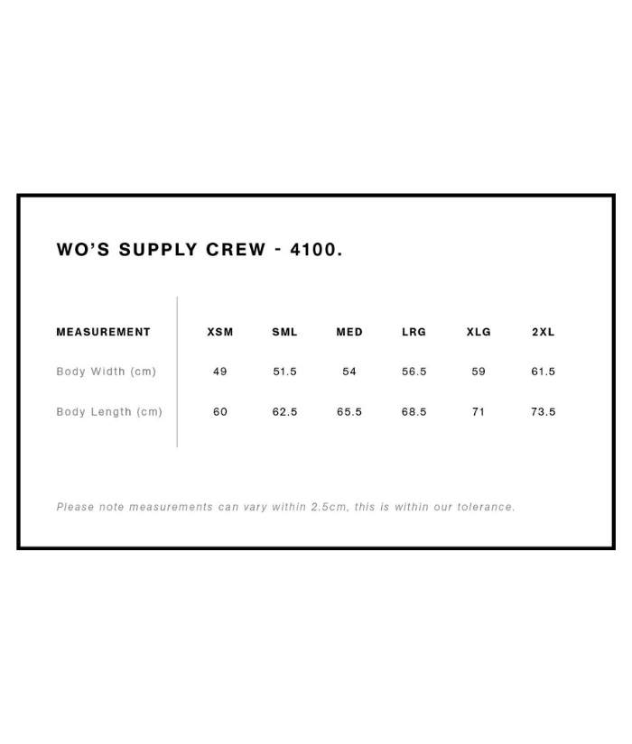 Womens Supply Crew - Uniforms and Workwear NZ - Ticketwearconz