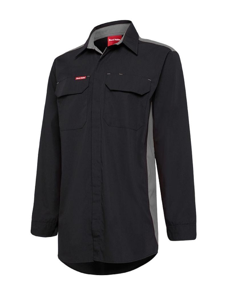 Contrast Polycotton Lightweight L/S Shirt - Uniforms and Workwear NZ - Ticketwearconz