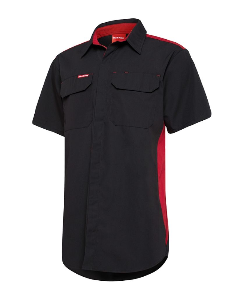 Contrast Polycotton Lightweight S/S Shirt - Uniforms and Workwear NZ - Ticketwearconz