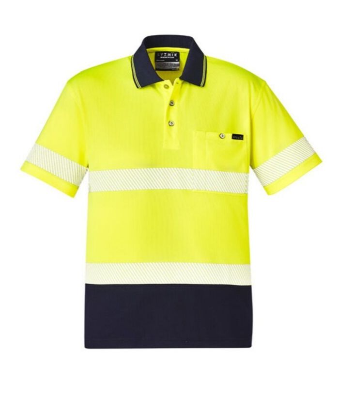 Unisex Hi Vis Segmented Short Sleeve Polo - Hoop Taped - Uniforms and Workwear NZ - Ticketwearconz
