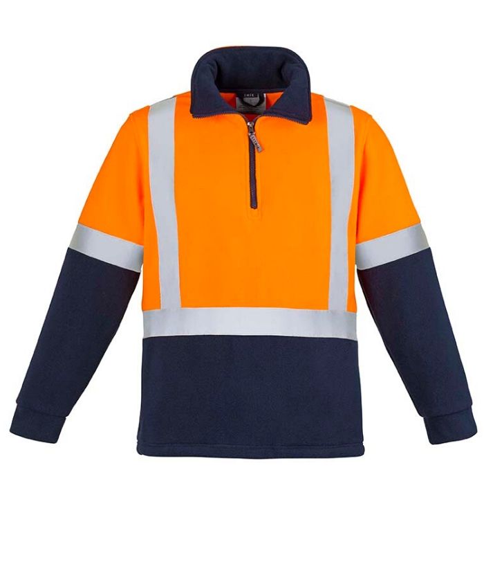 Mens Hi Vis Fleece Jumper - Shoulder Taped - Uniforms and Workwear NZ - Ticketwearconz