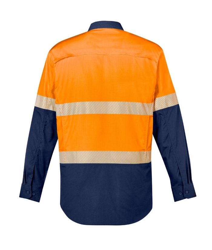 Mens Rugged Cooling Hi Vis Segmented Tape L/S Shirt - Uniforms and Workwear NZ - Ticketwearconz